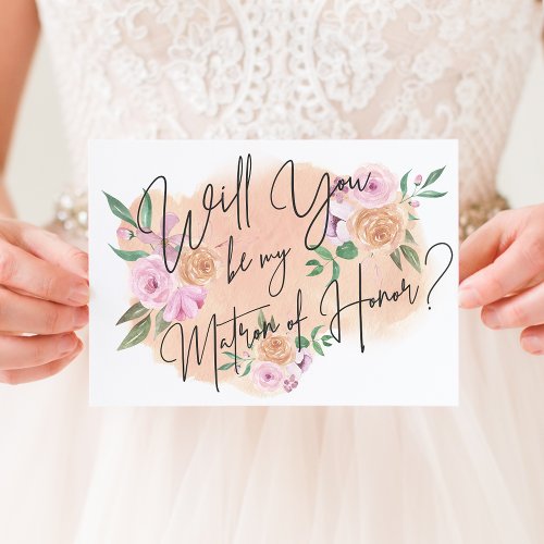 Dreamy Floral Matron of Honor Card