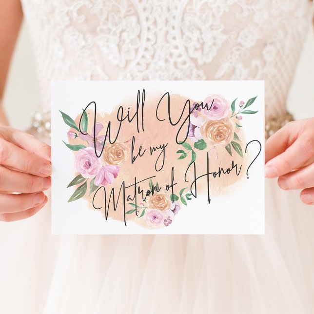 Dreamy Floral Matron of Honor Card (Creator Uploaded)