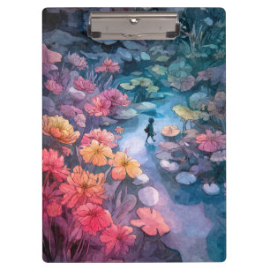 Dreamy Floral Path Fantasy Art Clipboard