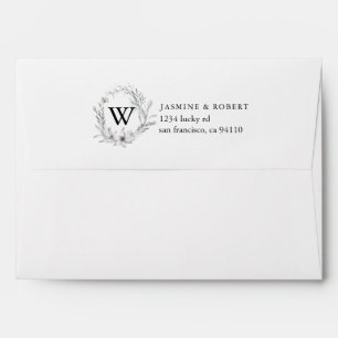 Dreamy Floral pre-addressed wedding envelope