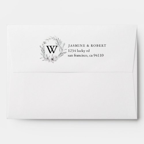 Dreamy Floral  pre_addressed wedding envelope