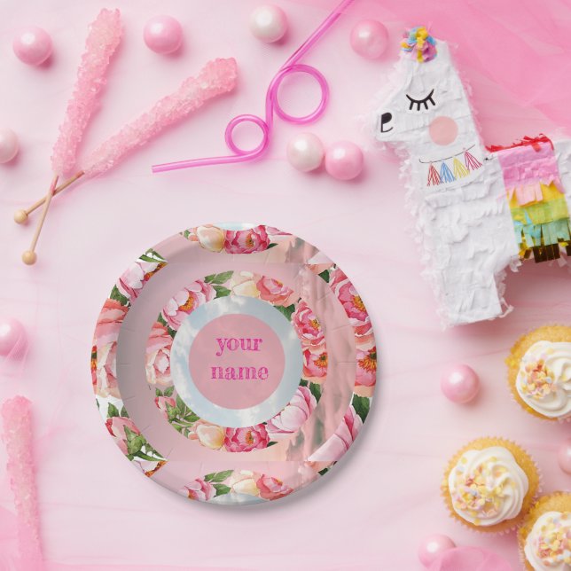 Dreamy Floral Sky Rings  Paper Plates (Party)