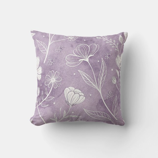 Dreamy Floral Throw Pillow – Square (Front)