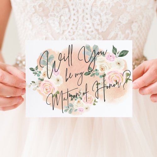 Dreamy Floral V2 Matron of Honor Card