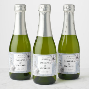 Dreamy Floral   Wedding Sparkling Wine Label