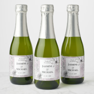 Dreamy Floral   Wedding Sparkling Wine Label