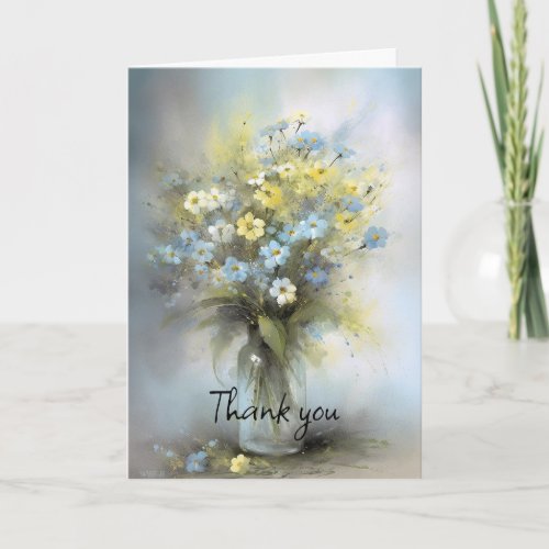 Dreamy Flowers in Vase Thank You Card