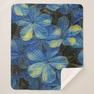 Dreamy flowers in Vincent Van Gogh art style. Arti Sherpa Blanket