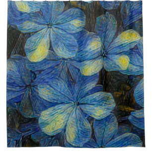 Dreamy flowers in Vincent Van Gogh art style. Arti Shower Curtain