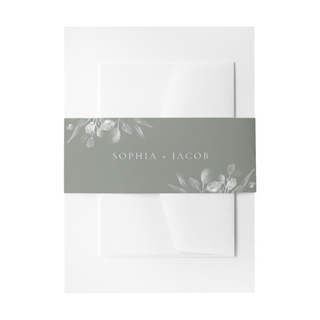 Dreamy Foliage Invitation Belly Band (Front Example)
