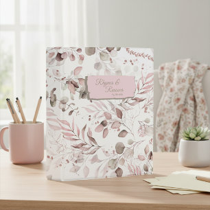 Dreamy Foliage Pattern Blush ID817 Mini Binder