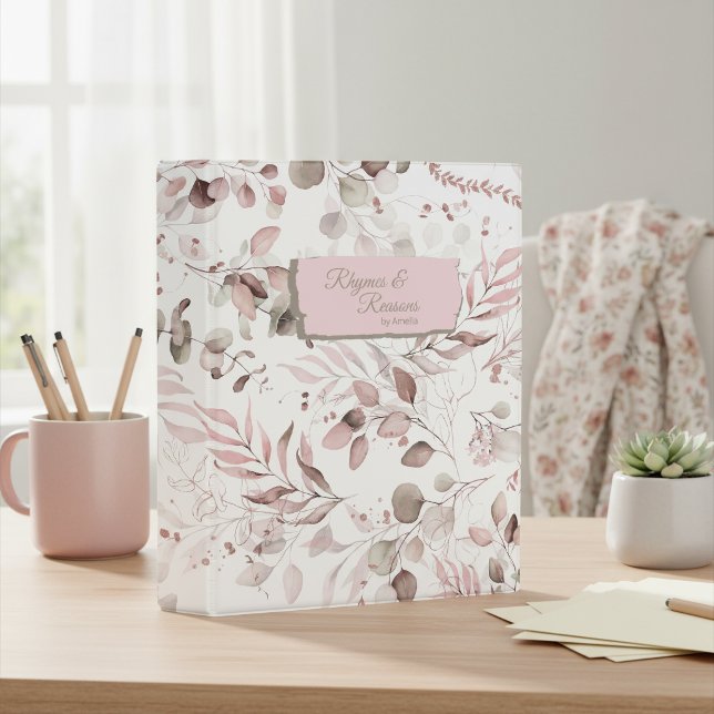 Dreamy Foliage Pattern Blush ID817 Mini Binder (Creator Uploaded)