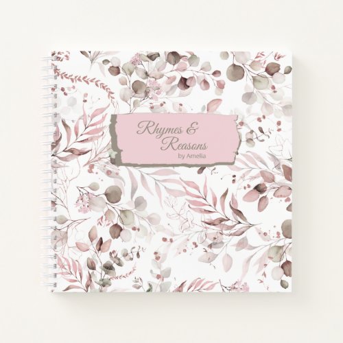 Dreamy Foliage Pattern Blush ID817 Notebook