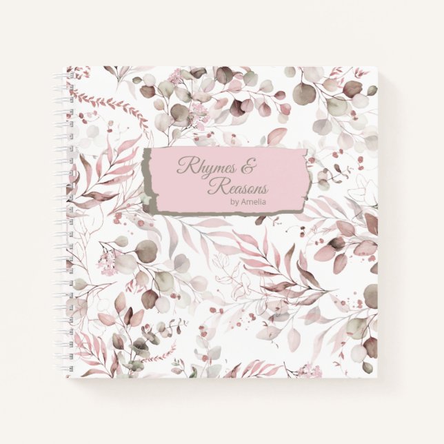 Dreamy Foliage Pattern Blush ID817 Notebook (Front)