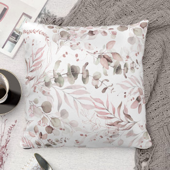 Dreamy Foliage Pattern Blush Pink Id817 Throw Pillow by arrayforhome at Zazzle