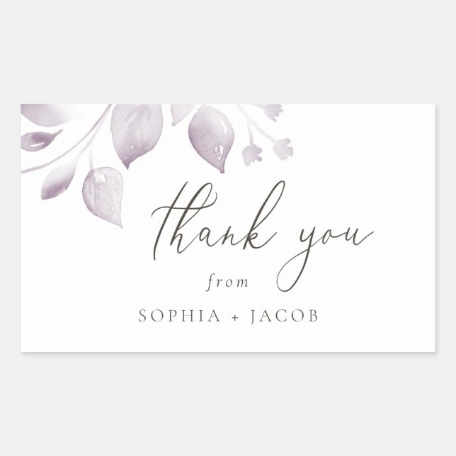 Dreamy Foliage Thank You Rectangular Sticker (Front)
