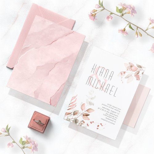 Dreamy Foliage Wedding Blush Pink ID817