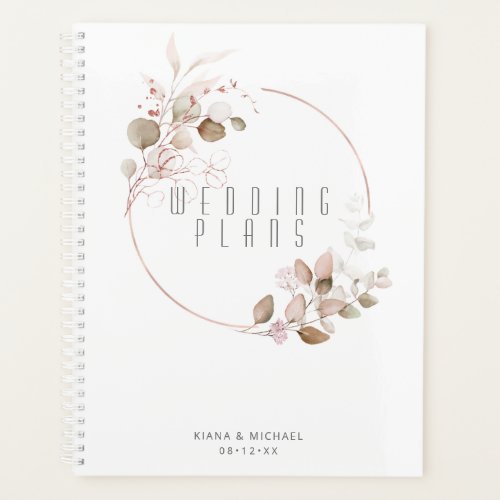 Dreamy Foliage Wedding Blush Pink ID817 Planner