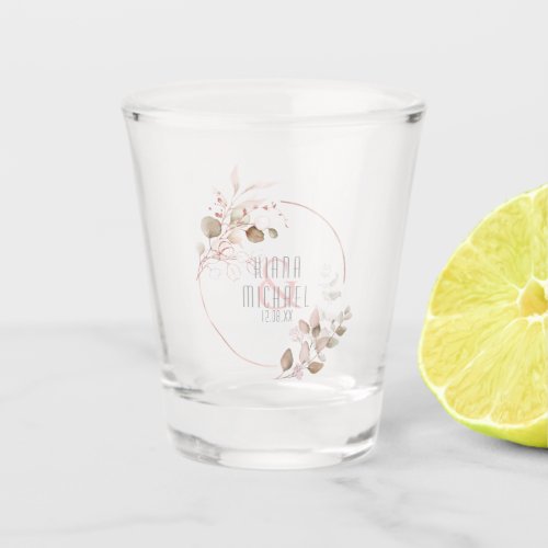 Dreamy Foliage Wedding Blush Pink ID817 Shot Glass