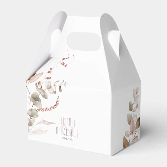 Dreamy Foliage Wedding Blush Pink V2 ID817  Favor Boxes (Front Side)