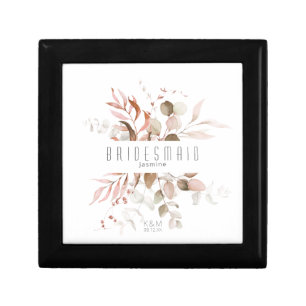 Dreamy Foliage Wedding Bridesmaid Blush Pnk ID817 Gift Box
