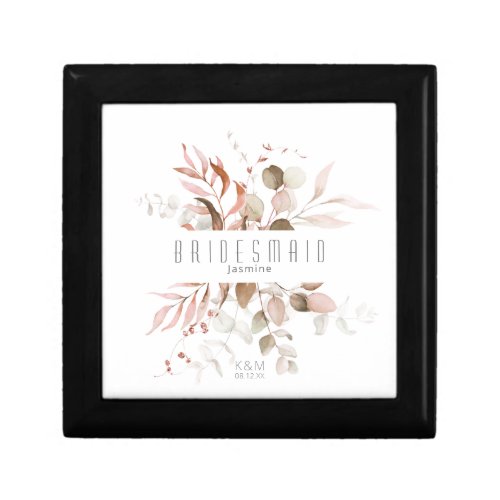 Dreamy Foliage Wedding Bridesmaid Blush Pnk ID817  Gift Box