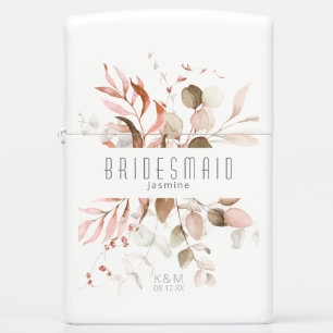 Dreamy Foliage Wedding Bridesmaid Blush Pnk ID817  Zippo Lighter