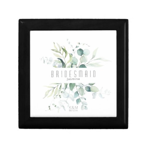 Dreamy Foliage Wedding Bridesmaid GreenBl ID817  Gift Box