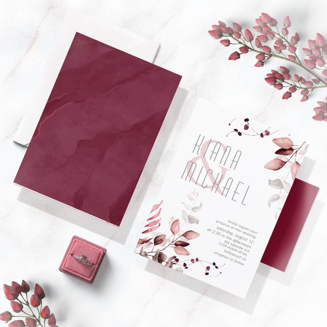 Dreamy Foliage Wedding Burgundy ID817 (Creator Uploaded)
