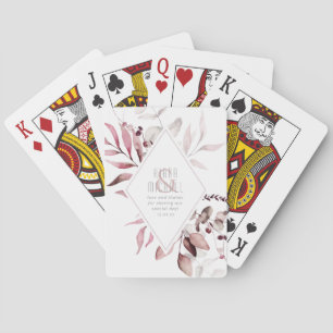 Dreamy Foliage Wedding Burgundy ID817 Poker Cards