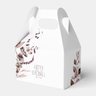 Dreamy Foliage Wedding Burgundy V2 ID817 Favor Boxes