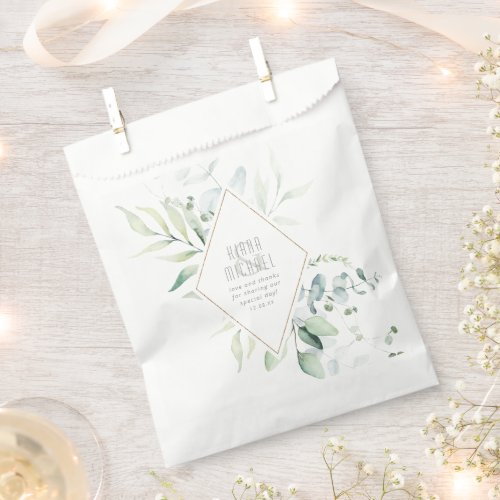 Dreamy Foliage Wedding GreenBlue ID817 Favor Bag