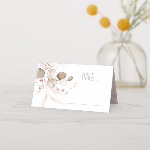 Dreamy Foliage Wedding Table Blush Pink ID817 Place Card