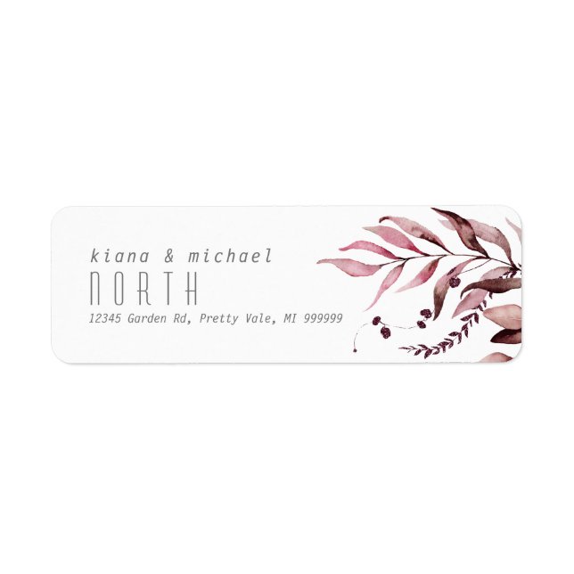Dreamy Foliage Wedding V1 Burgundy ID817 Label (Front)