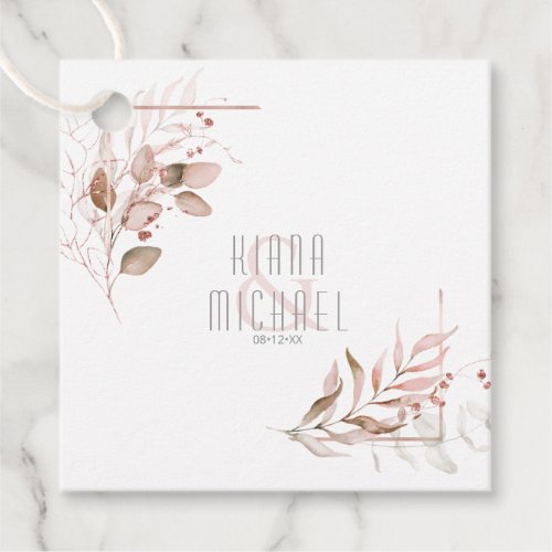 Dreamy Foliage Wedding V2 Blush Pink ID817 Favor Tags