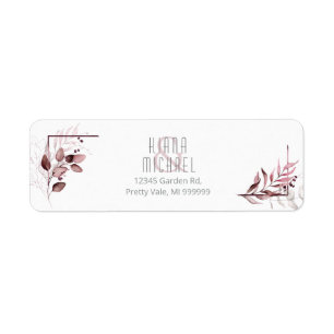 Dreamy Foliage Wedding V2 Burgundy ID817 Label