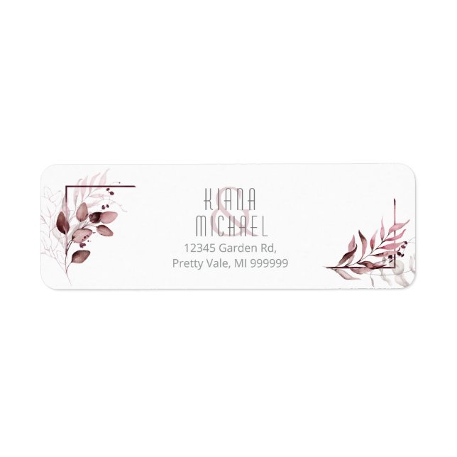 Dreamy Foliage Wedding V2 Burgundy ID817 Label (Front)