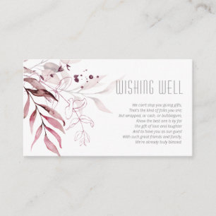 Dreamy Foliage Wishing Well V3 Burgundy ID817 Enclosure Card