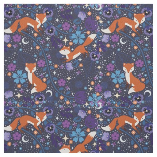 Dreamy Folk Foxes Fabric