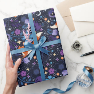 Dreamy Folk Foxes Wrapping Paper