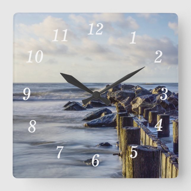 Dreamy Folly Seawall Wall Clock (Front)