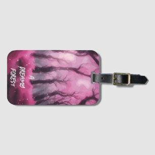 Dreamy Forest with Pink Trumpet Trees Luggage Tag