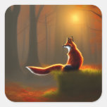 Dreamy Fox Square Sticker