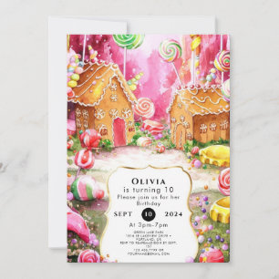 Dreamy Fun Candyland Birthday Invitation