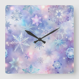 Dreamy Galaxy Star Square Wall Clock
