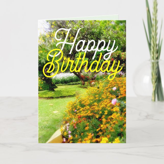 Dreamy Garden of Flowers Birthday Card (Front)