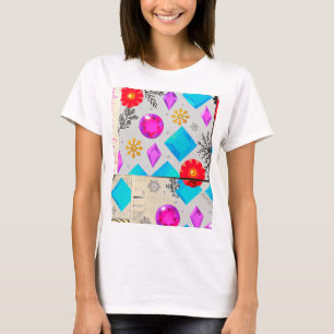 Dreamy Gem Pattern – Pink Blue Light Series T-Shirt