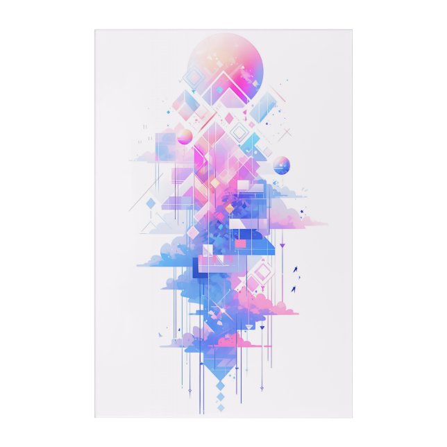 Dreamy Geometric Skyscape Acrylic Print (Front)
