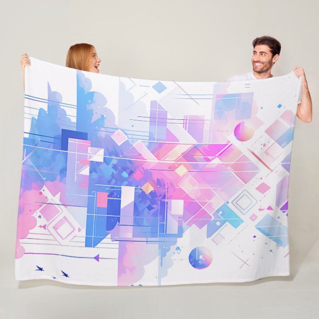 Dreamy Geometric Skyscape Fleece Blanket (In Situ)