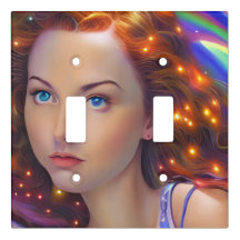Dreamy Girl with Rainbow Lights
